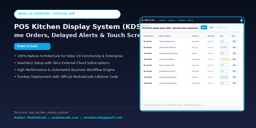 POS Kitchen Display System (KDS) - Real-time Orders, Delayed Alerts & Touch Screen (Community & Enterprise)