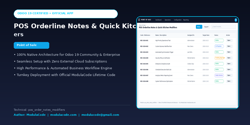 POS Orderline Notes & Quick Kitchen Modifiers