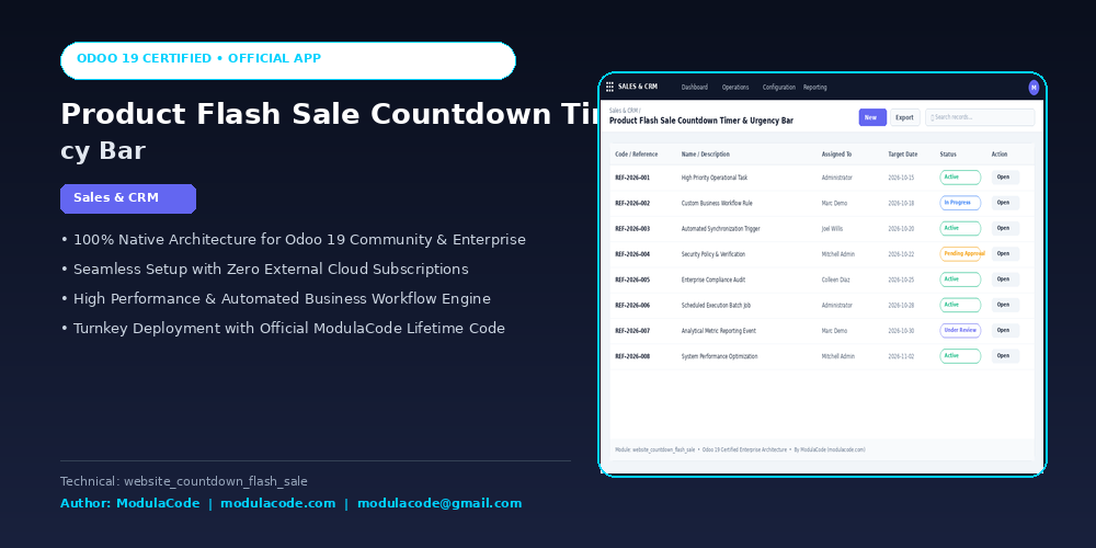 Product Flash Sale Countdown Timer & Urgency Bar