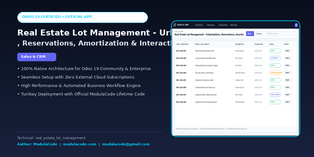 Real Estate Lot Management - Urbanizations, Reservations, Amortization & Interactive SVG Map (Community & Enterprise)