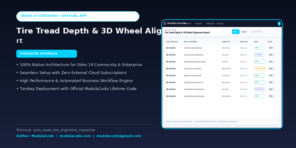 Tire Tread Depth & 3D Wheel Alignment Report