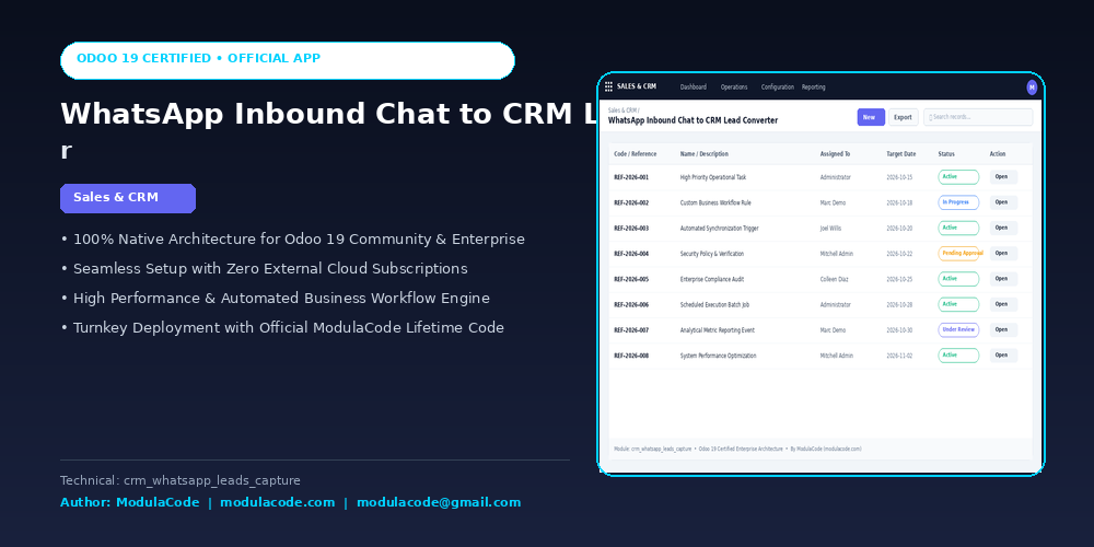 WhatsApp Inbound Chat to CRM Lead Converter