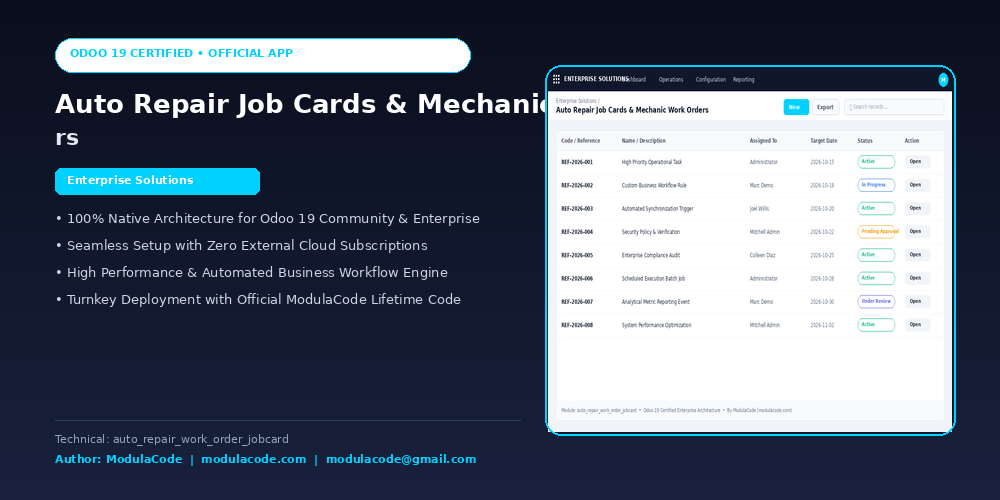 Auto Repair Job Cards & Mechanic Work Orders