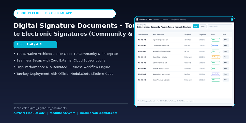 Digital Signature Documents - Touch & Remote Electronic Signatures (Community & Enterprise)
