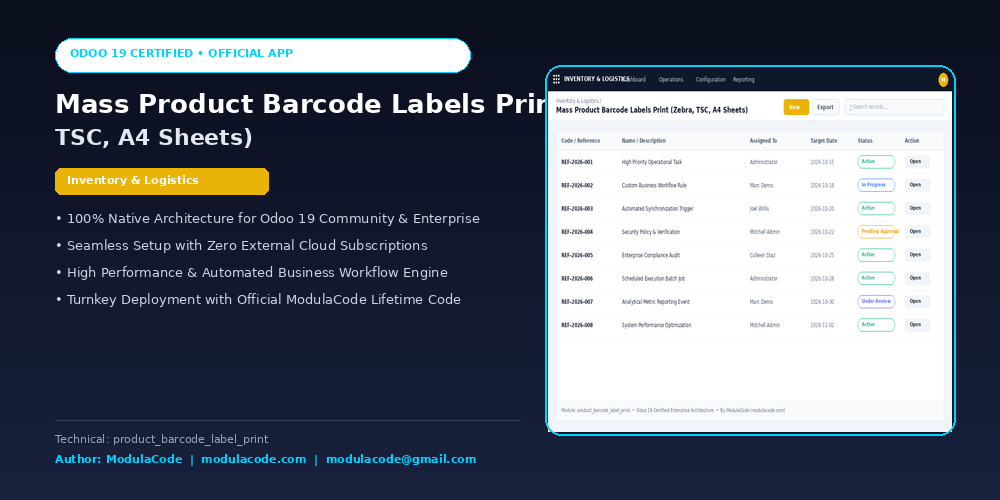 Mass Product Barcode Labels Print (Zebra, TSC, A4 Sheets)